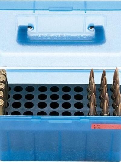 MTM Deluxe H-50 Series Rifle Ammo Box Clear Blue