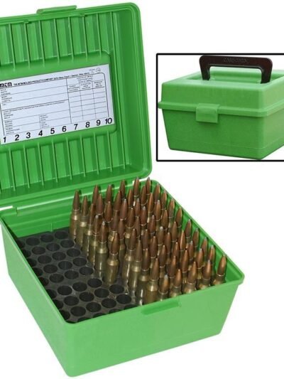 MTM Deluxe R-100 MAG Series Rifle Ammo Box 100 Rounds Green