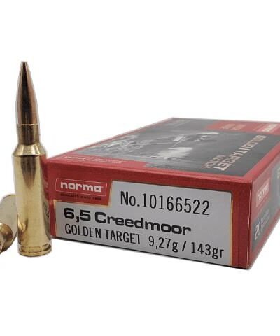 Norma Golden Target Rifle Ammunition 6.5 Creeedmoor 130gr BTHP 2851 fps 20/ct