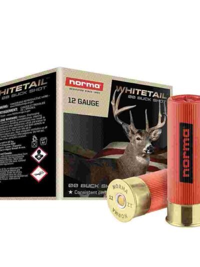 Norma WHITETAIL Shotshells 12ga 2-3/4" 9 Pellet 1345 fps #00 25/ct