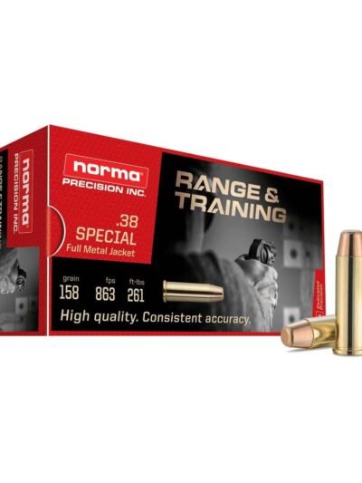 Norma Range & Training Rifle Ammunition .38 Spl 158gr FMJ 863 fps 50/ct