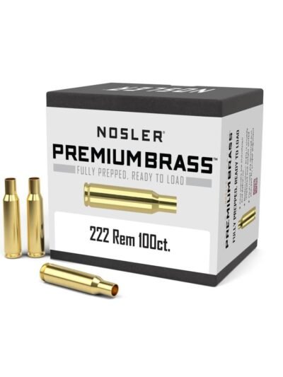 Nosler Unprimed Brass Rifle Cartridge Cases 100/ct .222 Rem