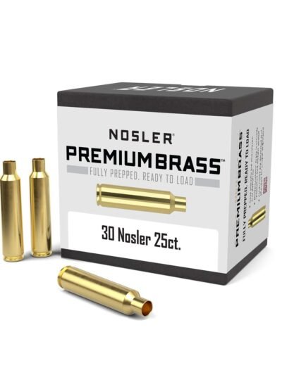 Nosler Unprimed Brass Rifle Cartridge Cases 25/ct .30 Nosler