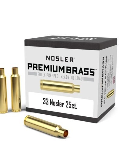 Nosler Unprimed Brass Rifle Cartridge Cases .33 Nosler 25/ct
