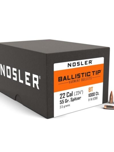 Nosler Ballistic Tip Varmint Rifle Bullets .22 cal .224" 55 gr SBT-SB 1000/ct