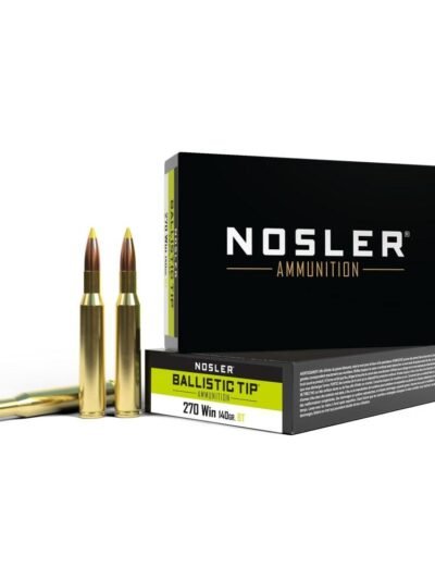 Nosler Ballistic Tip Hunting Rifle Ammunition 270 Win 140gr PT 2900 fps 20/ct