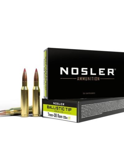 Nosler Ballistic Tip Hunting Rifle Ammunition 7mm-08 120gr PT 3000 fps 20/ct