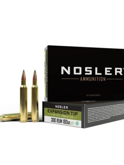 Nosler E-Tip Rifle Ammunition 300 RUM 180 gr E-Tip 3200 fps 20/ct