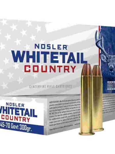 Nosler Whitetail Country Rifle Ammunition 45-70 Govt 300gr LFN 1950 fps 20/ct