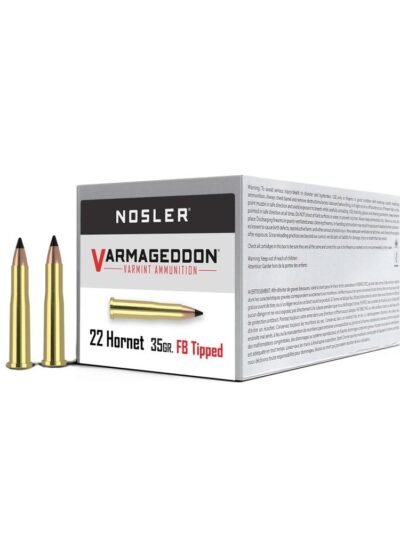 Nosler Varmegeddon Rifle Ammunition .22 Hornet 35 gr FB Tipped 3000 fps 20/ct