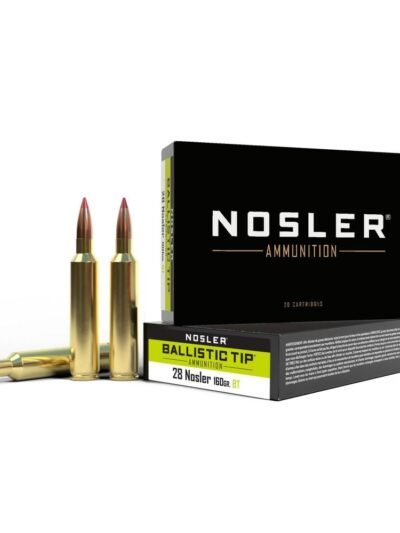 Nosler Ballistic Tip Rifle Ammunition 28 Nosler 160g SP 3200 fps 20/ct