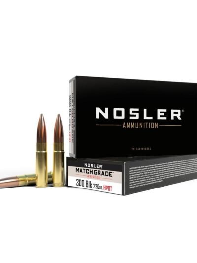 Nosler Match Grade Suppressor Ready Subsonic Rifle Ammunition 300 Blackout 220gr 1020 fps 20/ct