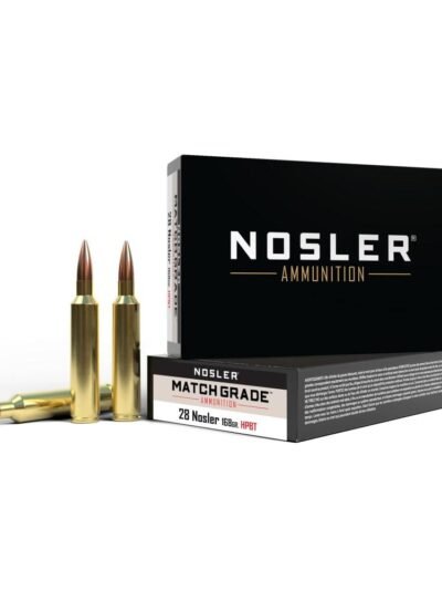 Nosler Match Grade Rifle Ammunition 28 NOS 168 gr HPBT 3075 fps 20/ct