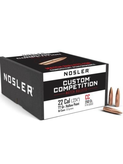 Nosler Custom Competition Rifle Bullets .22 cal .224" 77 gr HPBT w CANN 250/ct