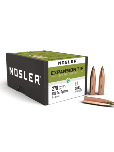 Nosler E-Tip Lead-Free Hunting Rifle Bullets .270 cal .277" 130 gr SPTZ E-TIP 50/ct