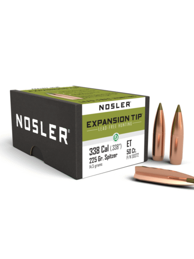 Nosler E-Tip Lead Free Rifle Bullets .338 Lapua Mag .338" 225 gr SPTZ ETIP 50/ct