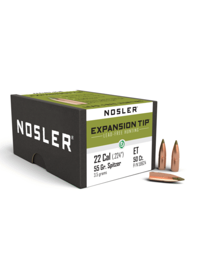 Nosler E-Tip Lead Free Rifle Bullets .22LR .224" 55gr SPTZ E-Tip 50/ct