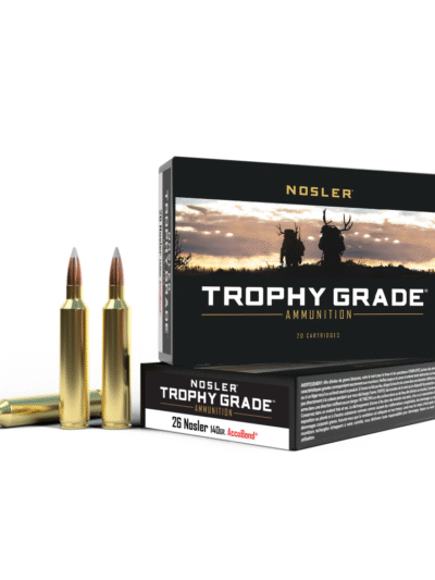 Nosler Accubond Trophy Grade Rifle Ammunition 26 Nosler 140 gr PT 3300 fps 20/ct