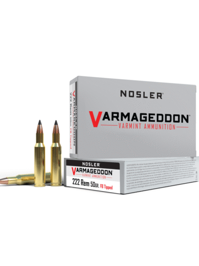 Nosler Varmageddon Rifle Ammunition .222 Rem 50gr VG FBT 3150 fps 20/ct
