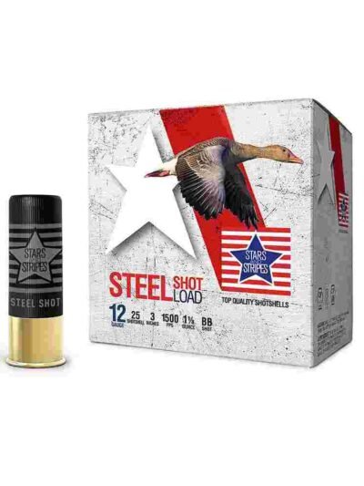 PPU Stars & Stripes Steel Shotshell 12ga 3'' 1-1/8 oz 1500 fps #BB 25/ct