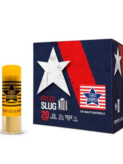 PPU Stars & Stripes Rifled Slug Shotshells 20ga 2-3/4'' 3/4 oz 1350 fps Slug 25/ct