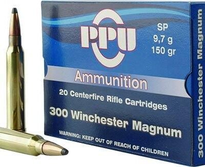 PPU Rifle Ammunition .300 Win Magnum 150 gr SP 3250 fps 20/ct