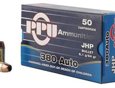PPU Handgun Ammunition .380 ACP 94 gr JHP 951 fps 951 fps 50/ct