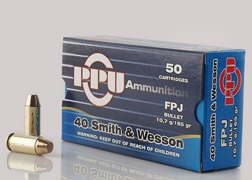 PPU Handgun Ammunition .40 S&W 165 gr FPJ 1541 fps 50/ct