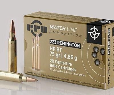 PPU Match Rifle Ammunition .223 Rem Match 75 gr HPBT 2720 fps 20/ct