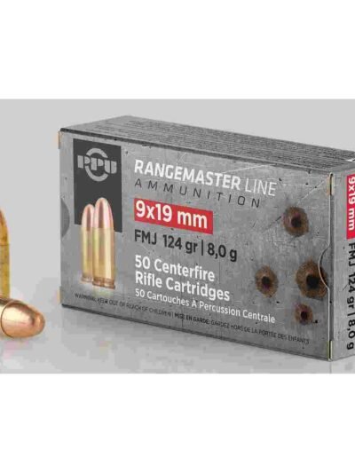 PPU Rangemaster Rifle Ammunition 9mm Luger 124gr FMJ 1263 fps 50/ct