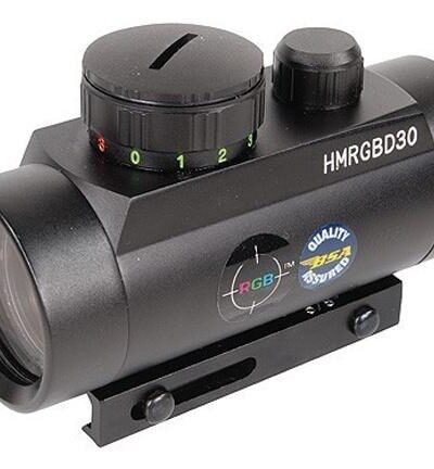 BSA Huntsman Red/Green/Blue Dot Sight -  1x30mm 5 MOA - Matte