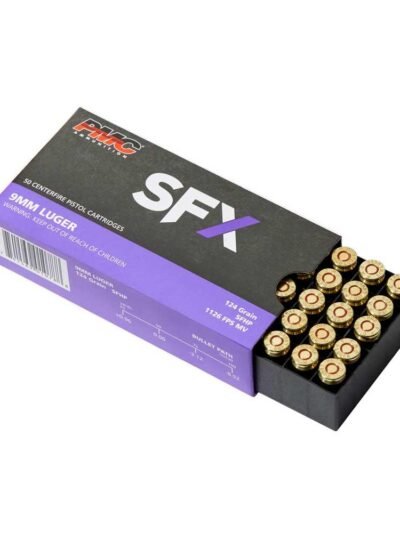 PMC SFX Handgun Ammunition 9mm Luger 124 gr. JHP 1201 fps 50/ct