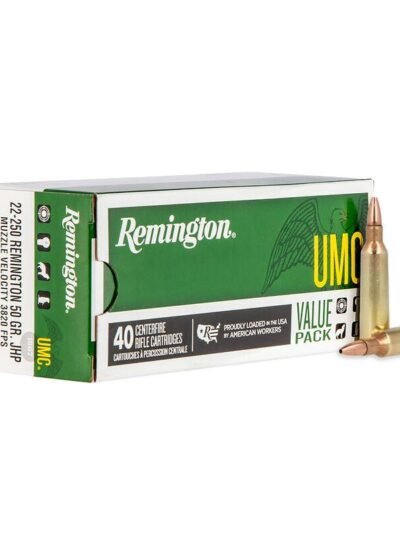 Remington UMC Rifle Ammunition .22-250 Rem 45 gr JHP 4000 fps 40/ct