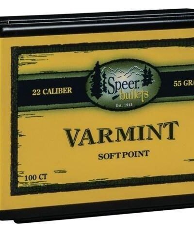 Speer Varmint Soft Point Rifle Bullets .224 cal .224" 55 gr JSP 100/ct