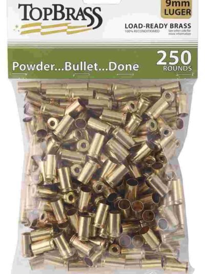 Top Brass Unprimed Remanufactured Handgun Brass 9mm Luger  BulkGrade A+ 250/ct