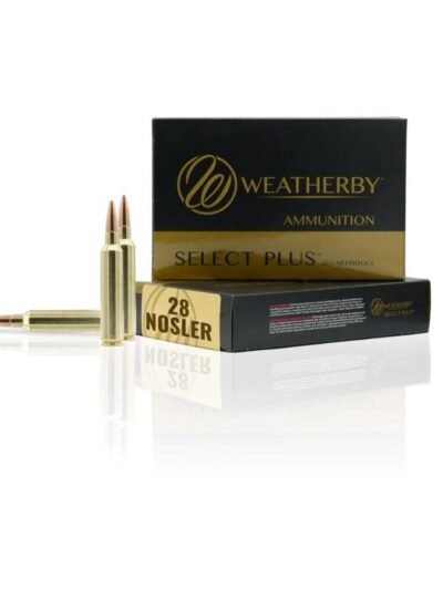 Weatherby Select Plus Rifle Ammunition 28 Nosler 163gr Hammer Custom 3175 fps 20/ct
