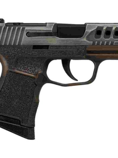 Sig Sauer P365 "Gold Bug" Handgun 9mm luger 10rd Magazines(2) 3.1" Black Barrel Tactical Cut Distressed Grey Slide/Brown Grip Octagon Stippling