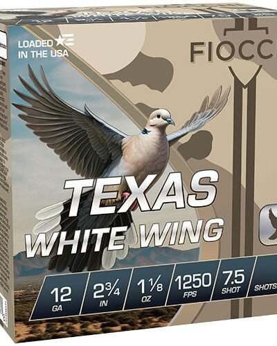 Fiocchi Texas White Wing Shotshells 12ga 2-3/8" 1-1/8oz 1250 fps #7.5 100/ct