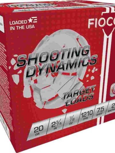 Fiocchi Shooting Dynamics Shotshells  20ga 2-3/4in 7/8 oz #7.5 1210 fps 25/ct