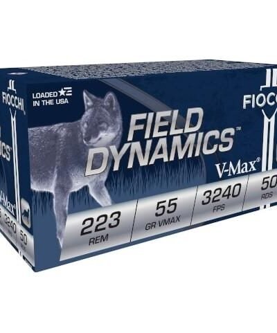 Fiocchi Field Dynamics Rifle Ammunition .223 Rem 55 gr VMAX 3240 fps 50/ct