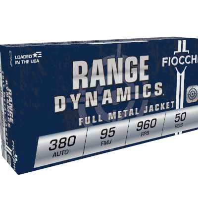 Fiocchi Pistol Shooting Dynamics Handgun Ammunition .380 ACP 95 gr. FMJ 960 fps 50/ct
