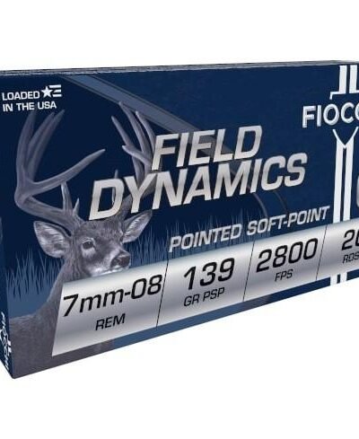 Fiocchi Field Dynamics Rifle Ammunition 7mm-08 Rem 139 gr PSP 2800 fps 20/ct