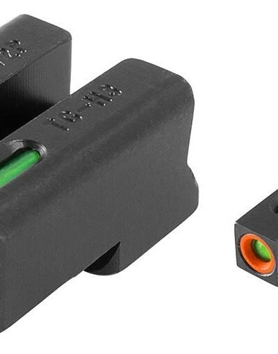Truglo TFX Pro Tritium/Fiber-Optic Day/Night Sights Fit Novak LoMount cut .260 front / .500 rear - Orange Outline Front/Rear Green