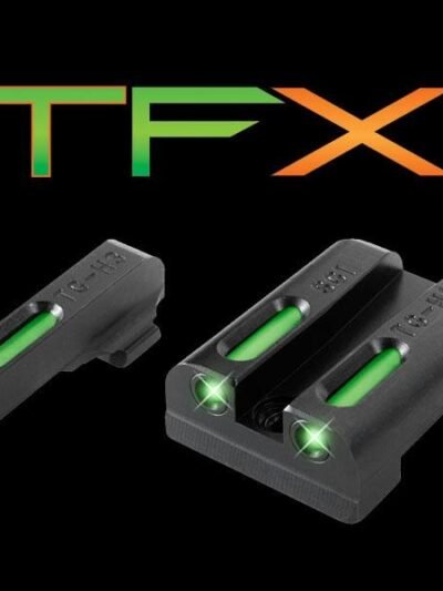 Truglo TFX Tritium/Fiber-Optic Day/Night Sights - SIG #6 #8 Set - White Outline Front/Rear Green