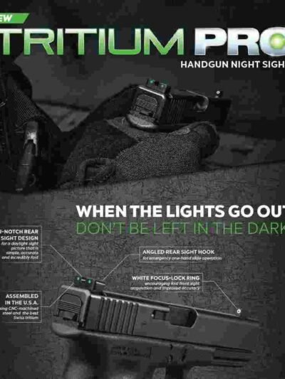 Truglo Tritium Pro Night Sights Fit Kahr Arms K MK P PM T&TP Models with New Dovetail (Post-2004) - Front Outline White/Rear Green