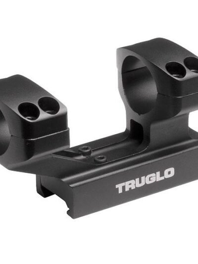 Truglo 1-Piece Reversible Picatinny/Weaver Tactical Scope Mount with 30mm Rings 1"H / 2-7/8L Base - Black