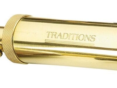 Traditions Muzzleloader Deluxe Tubular Brass Flask with Valve - 2 oz