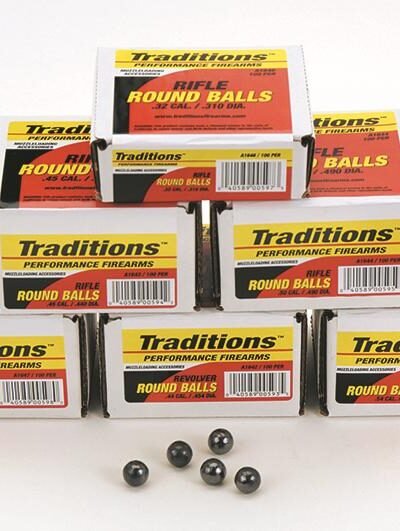 Traditions Muzzleloader Revolver Round Ball - Bulk Pack .44 cal 451" 140 gr 100/ct