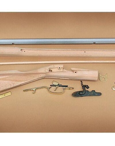 Traditions Black Powder Kentucky Rifle Build-It-Yourself Kit Select Raw Hardwood .50 Cal 33.5" White Barrel