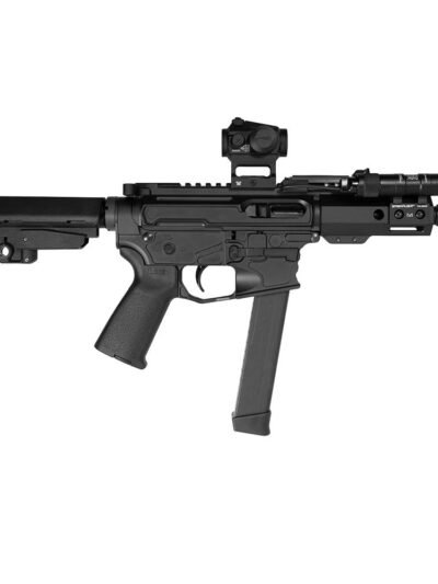 Shark Coast "Midnight" Pistol Bundle 9mm Luger 33rd Glock Style Magazine 5'' Threaded Barrel Vortex Red Dot/Streamight Protac